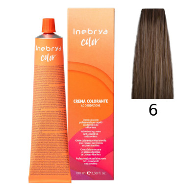 Крем-фарба Inebrya Color 6 pure dark blonde (темно-русявий), 100 ml