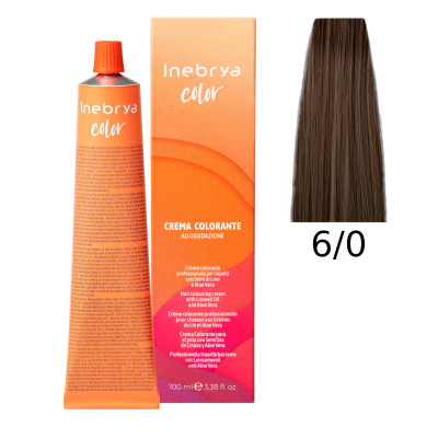 Крем-фарба Inebrya Color 6/0 dark blonde (темно-русявий), 100 ml