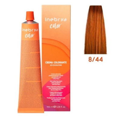 Крем-краска Inebrya Color 8/44 blonde intense copper (русый интенсивный медный), 100 ml