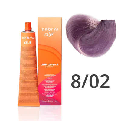 Крем-краска Inebrya Color 8/02 blonde purple (русый светлый фиолетовый), 100 ml