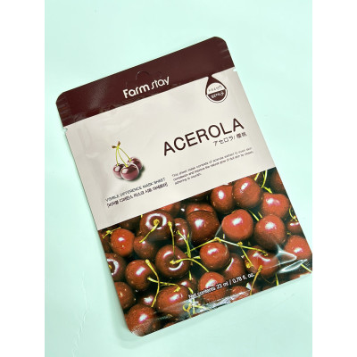 Маска для лица увлажняющая с экстрактом ацеролы FarmStay Visible Difference Mask Sheet Acerola 23 ml