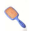 Расческа для волос матовая голубая с оранжевой щетиной Salon Professional Super Brush A-3