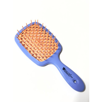 Расческа для волос матовая голубая с оранжевой щетиной Salon Professional Super Brush A-3