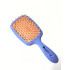 Расческа для волос матовая голубая с оранжевой щетиной Salon Professional Super Brush A-3