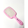 Расчёска для волос матовая розовая с белой щетиной Salon Professional Super Brush D-9