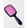 Расчёска для волос матовая черная с розовой щетиной Salon Professional Super Brush E-8
