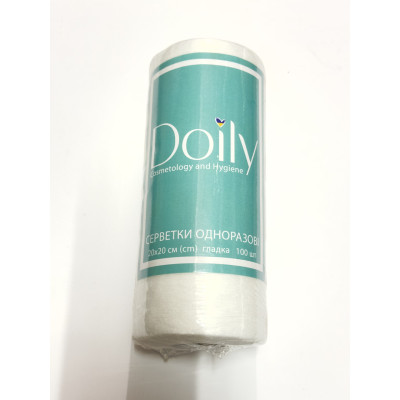 Салфетки Doily 20см х 20см 40 г/м2 (100шт) c перфорацией, гладкие/сетка РУЛОН (шт.)