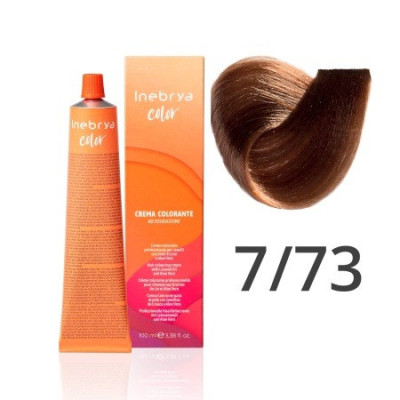 Крем-краска Inebrya Color 7/73 blonde brown golden (русый коричневый золотистый), 100 ml