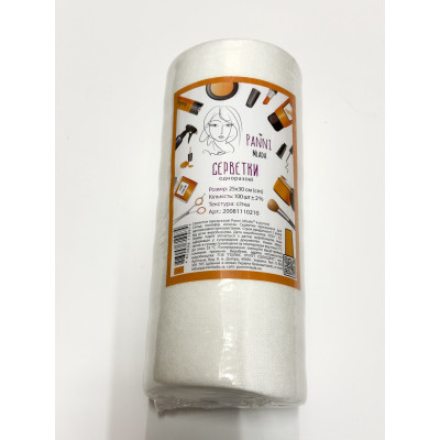 Салфетки Panni Mlada 25см х 30см 40 г/м2 (100шт) с перфорацией РУЛОН