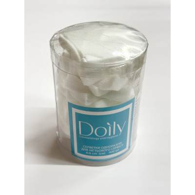 Салфетки Doily в тубусе (400 шт) 6х6 см из спанлейса белые ²