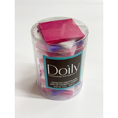 Салфетки безворсовые Doily в тубусе (400 шт.) MIX из спанбонда 45 г/м ²