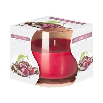 Свеча ароматическая в стеклянном подсвечнике Chocolate Cherry, 100гр (20 ч горения)