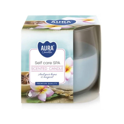 Свеча ароматическая в стеклянном подсвечнике Self Care Spa Bispol, 100гр (20 ч горения)