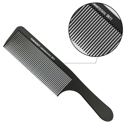 Гребень для волос с ручкой черный T&G Carbon 0611