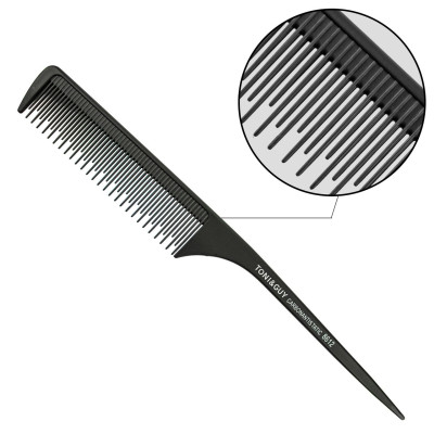 Гребень для волос с ручкой черный T&G Carbon 08612