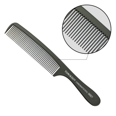 Гребень для волос черный с ручкой T&G Carbon 06921