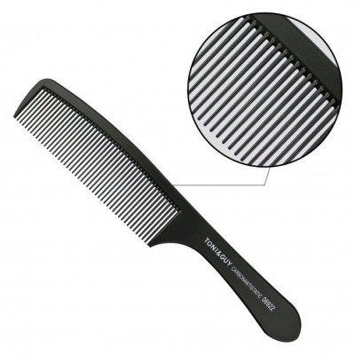 Гребень для волос черный с ручкой T&G Carbon 06922