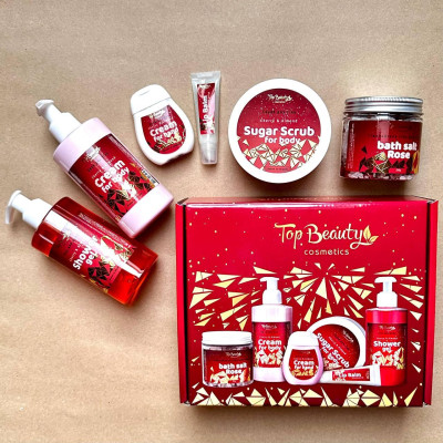 Набор подарочный Новогодний Top Beauty (6 товаров в коробке)