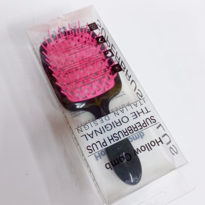Расческа для волос черная SUPERBRUSH с розовой щетиной