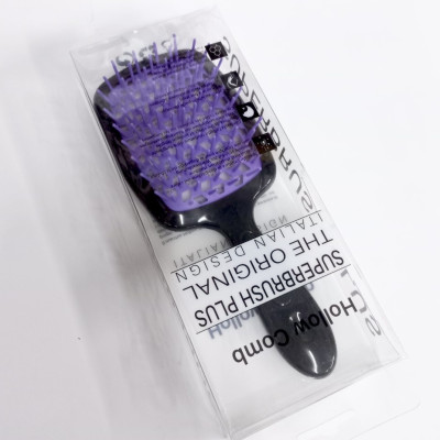 Расческа для волос черная SUPERBRUSH с фиолетовой щетиной