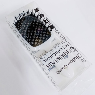 Гребінець для волосся білий SUPERBRUSH з чорною щетиною