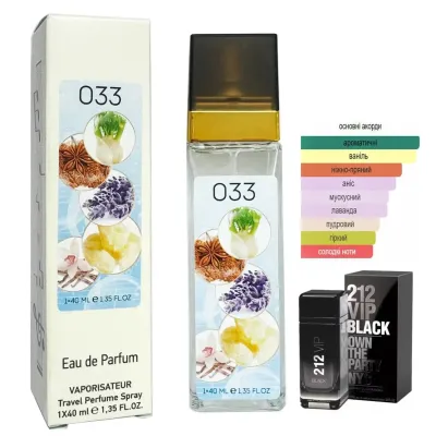 Парфюм миниатюра 212 VIP Black №033, 40мл