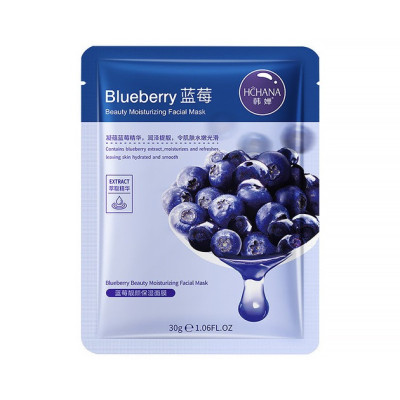 Тканевая маска для лица с экстрактом черники HCHANA Blueberry 30 г