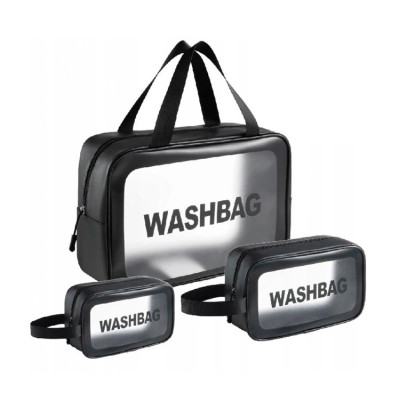 Набор косметичек 3 в 1 Washbag черный