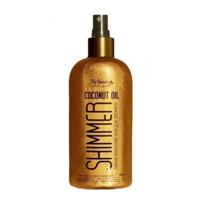 Масло кокосовое для загара с шиммером Shimmer Coconut Oil SPF15 200 мл Top Beauty
