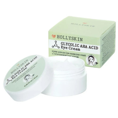 Крем для кожи вокруг глаз с гликолевой кислотой HollySkin Glycolic AHA Acid Eye Cream, 10 ml
