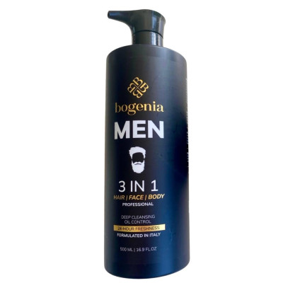 Чоловічий шампунь 3 в 1 для волосся, обличчя і тіла (500 мл) Bogenia Man 3 in1 Hair Face Body Wash BG450 001