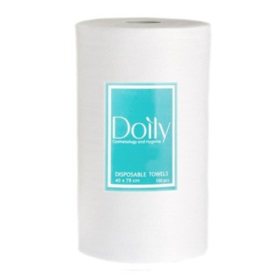 Полотенце Doily 40/70 см 40г/м2 (100шт) с перфорацией, гладкие, сетка РУЛОН (шт.)
