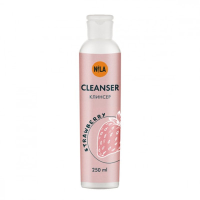 Рідина для зняття липкого шару і очистки пензлів від гелю Nila cleanser 250 мл Полуниця