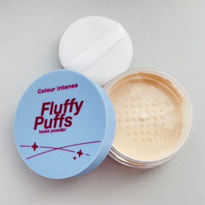 Розсипчаста прозора фінішна пудра для обличчя Colour Intense Fluffy Puffs Loose Powder Transparent