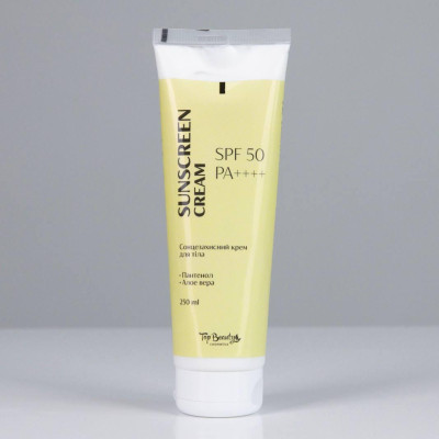 Крем для тела солнцезащитный с алоэ вера и пантенолом Sunscreen Cream SPF50 Top Beauty 250 мл