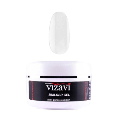 Гель для наращивания ногтей молочный с шиммером 15 мл Vizavi Professional AG-013