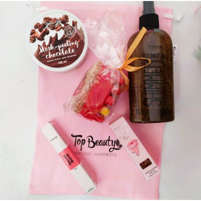 Набор подарочный в розовом мешочке Top Beauty (5 товаров)