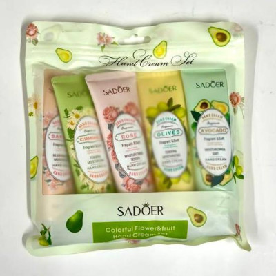 Набор парфюмированных кремов для рук Sadoer Colorful Flowers and Fruits (5шт/30 г) 160-4