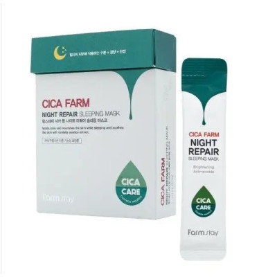 Успокаивающая ночная маска-стик для лица с центеллой Farmstay Cica Farm Night Repair Sleeping Mask 4ml