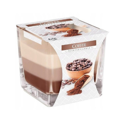 Свеча ароматическая трехслойная в стеклянном подсвечнике Coffee, 170 гр (32 ч горения) Snk-80