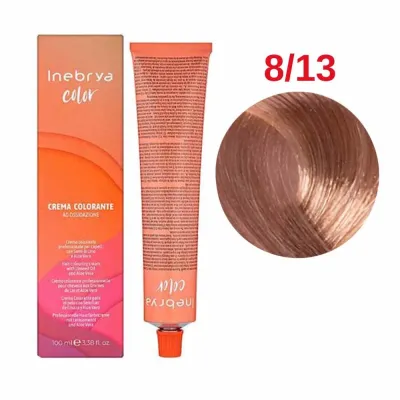 Краска Inebrya Color 8/13 light blonde ash крем-краска 8/13 светло-русый пепельный золотой 100ml