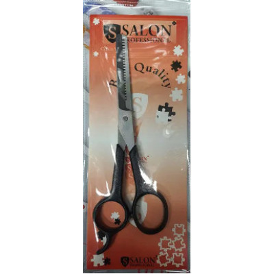 Ножницы филировочные ОДНОСТОРОННИЕ Salon Professional в чехле с черными пластмассовыми ручками 5,5
