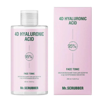 Зволожувальний тонік для обличчя 4D Hyaluronic Acid з 4Д гіалуроновою кислотою Mr.SCRUBBER 250 мл