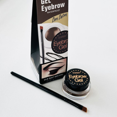 OCERZAT Гель Помадка для бровей Gel Eyebrow Waterproof 01 Soft Brown (СРОК)