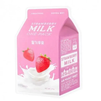Маска с молочными протеинами и экстрактом клубники A'pieu Milk Strawberry One Pack Sheet Mask