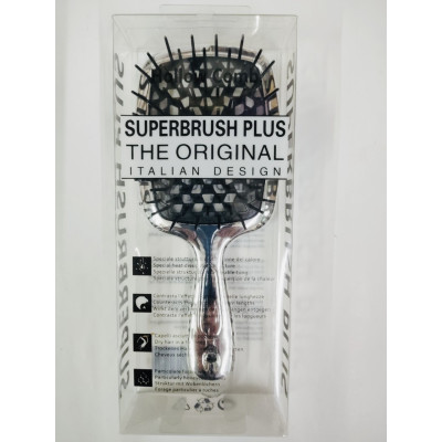 Расческа Superbrush  ХРОМ срібло із чорною щетиною