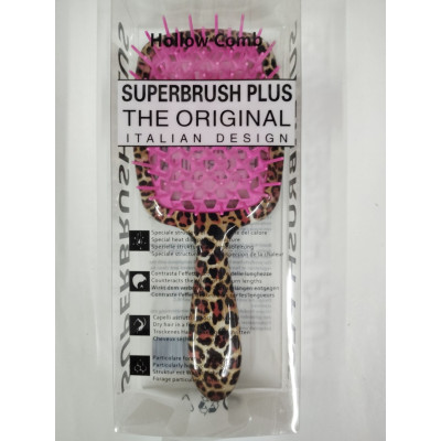 Расческа Superbrush  ХРОМ  Леопард с розовой щетиной