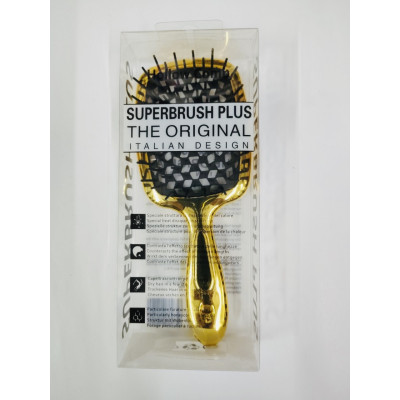 Гребінець Superbrush  ХРОМ золото із чорною щетиною