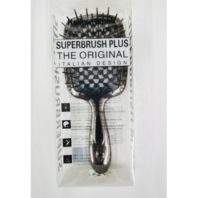 Расческа Superbrush  ХРОМ  темная бронза с черной щетиной