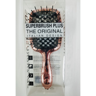 Расческа Superbrush  ХРОМ  світла бронза із чорною щетиною